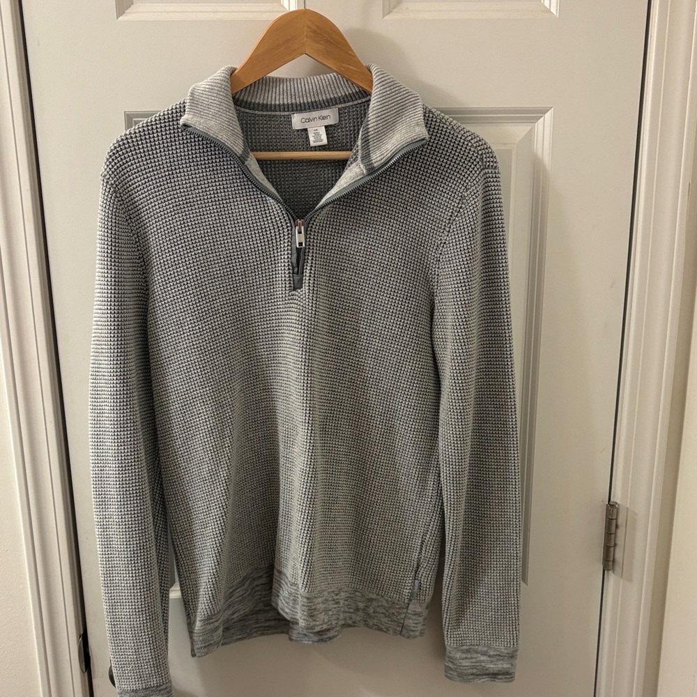 Calvin Klein Men's Zip-Up Sweater in Gray